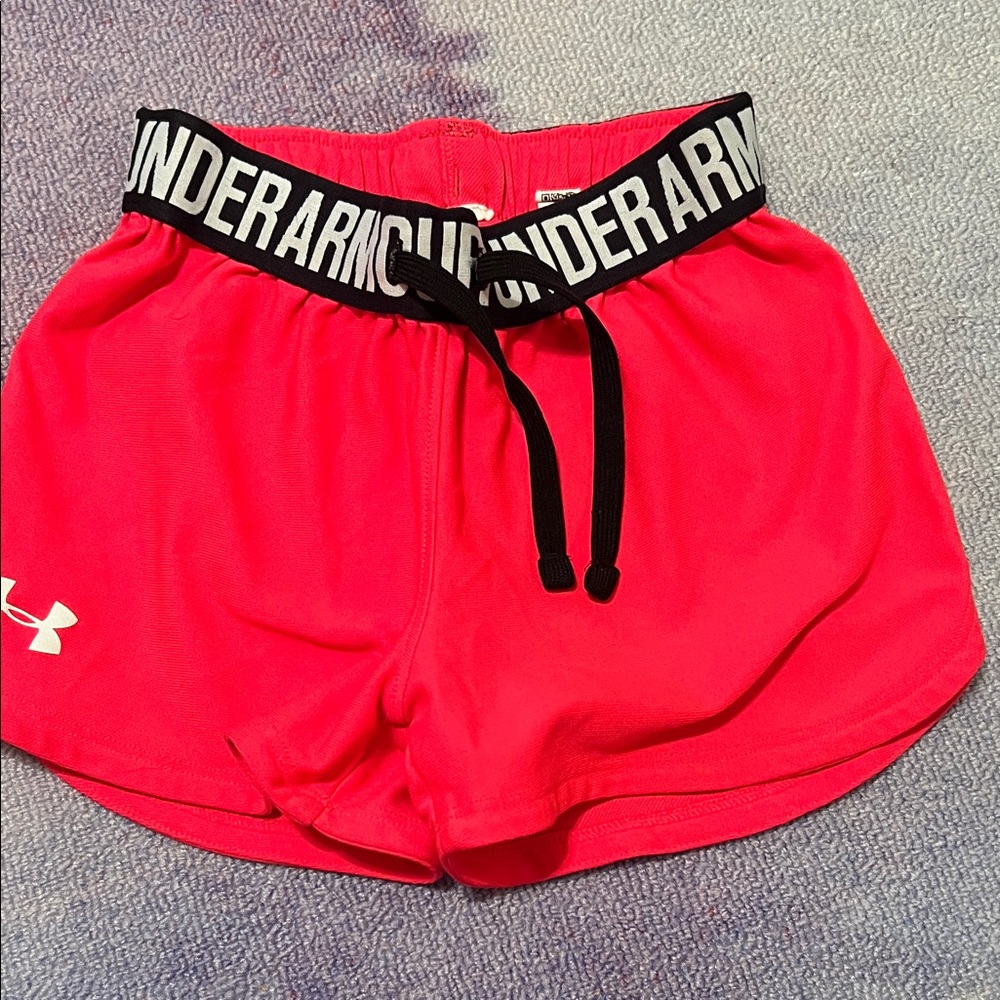 Girls Under Armour Bright Pink Athletic Shorts